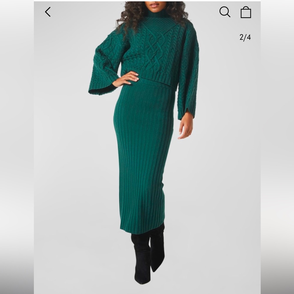 MISA Los Angeles
Vera Merino Wool Rib-Knit Midi Skirt